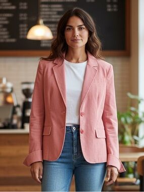 Anne Klein Pink Single-Breasted Blazer